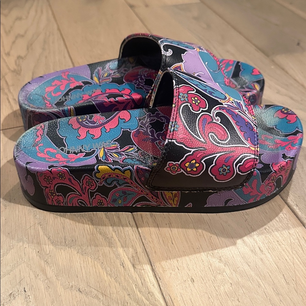 Johnny Was Fatima Platform Pool Slides! Size 6.5 - Picture 8 of 11